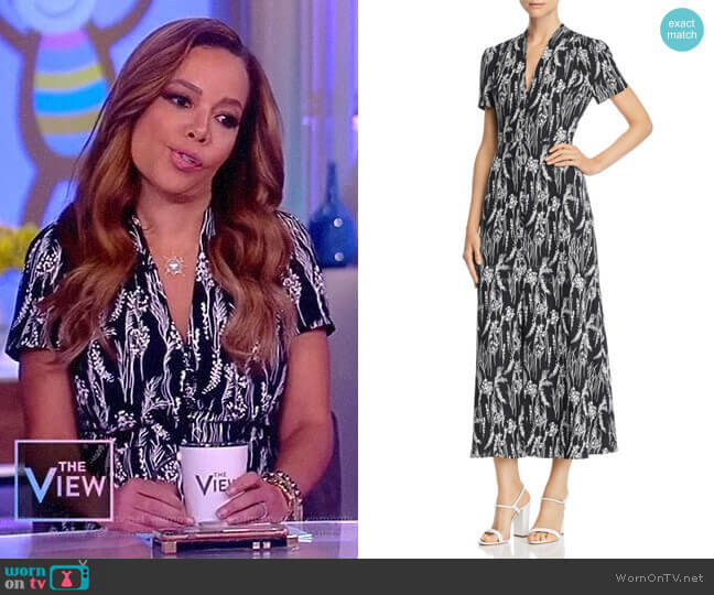 Equipment Gaetan Printed Dress worn by Sunny Hostin on The View