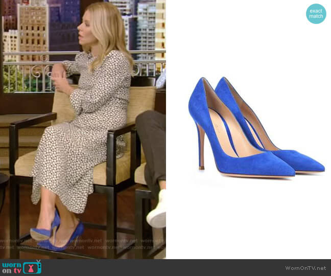 Gianvito Rossi Gianvito Suede Pumps worn by Kelly Ripa on Live with Kelly and Mark