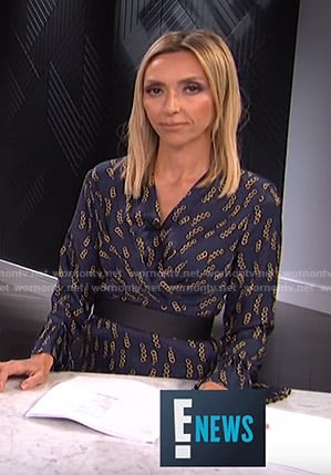 Giuliana’s blue chain print dress on E! News