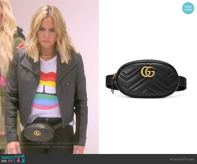Gucci GG Marmont Matelassé Leather Belt Bag worn by Teddi Mellencamp Arroyave on The Real Housewives of Beverly Hills