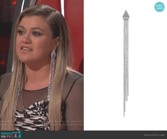 Gucci Single Earring with Crystals worn by Kelly Clarkson on The Voice