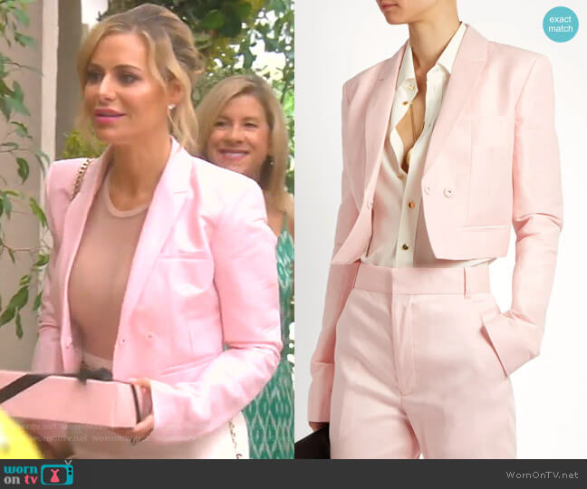 Haider Ackermann Mercure Linen-Blend Cropped Jacket worn by Dorit Kemsley on The Real Housewives of Beverly Hills