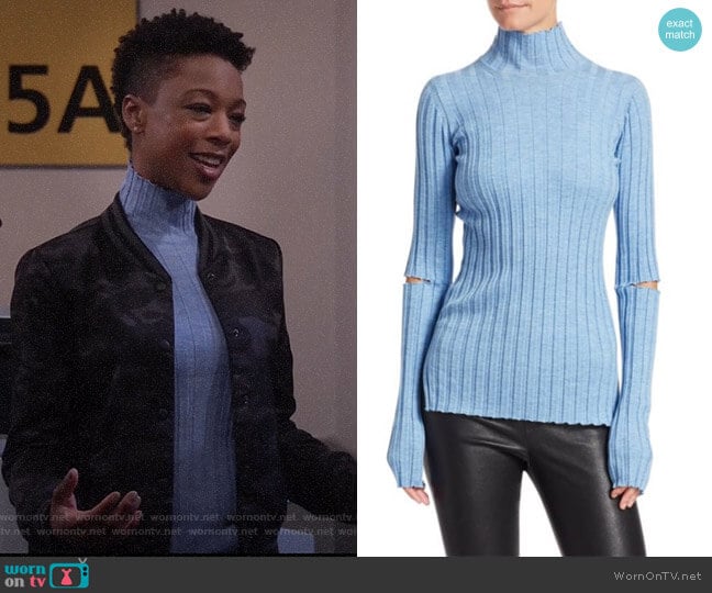 Helmut Lang Wool Slash Turtleneck Sweater