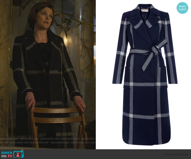 Hobbs Florina Check Coat worn by Maia Rindell (Rose Leslie) on The Good Fight