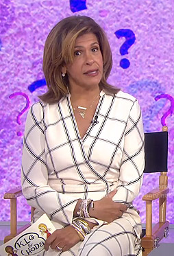 Hoda’s white check wrap dress on Today