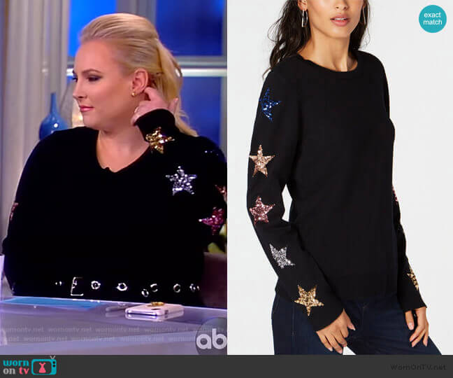 INC International Concepts Sequin-Star Sweater worn by Meghan McCain on The View