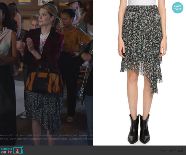 Etoile Isabel Marant Jeezon Floral-Print Asymmetric Skirt worn by Sutton (Meghann Fahy) on The Bold Type