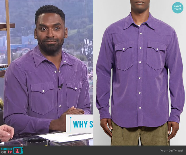 Isabel Marant Vigo Shirt worn by Justin Sylvester on E! News