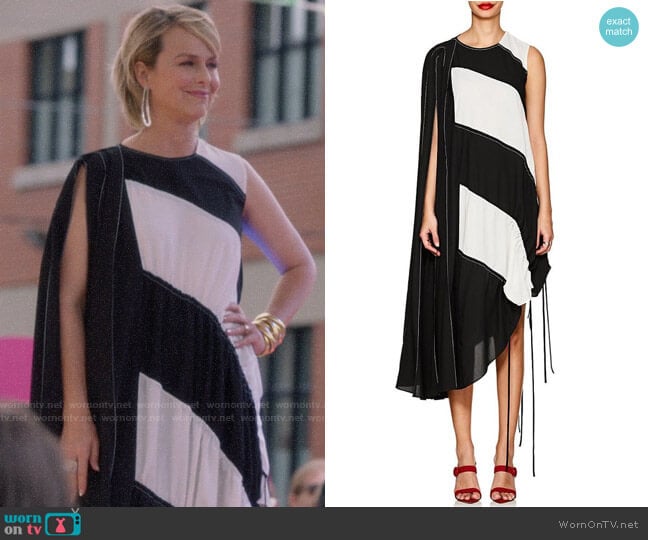 J Koo Block-Striped Crepe Maxi Dress worn by Jacqueline (Melora Hardin) on The Bold Type