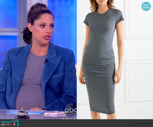 James Perse Draped stretch-cotton jersey midi dress worn by Abby Huntsman on The View