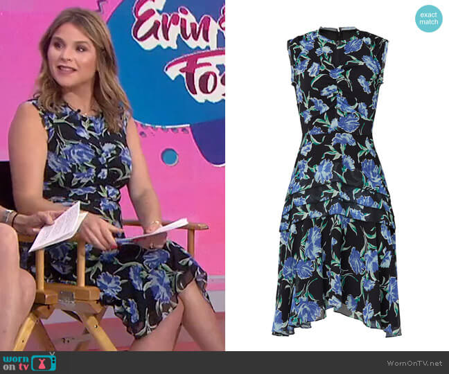 Jason Wu Printed Fit and Flare Day Dress worn by Jenna Bush Hager on Today