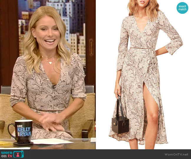 Reformation Jaz Dress worn by Kelly Ripa on Live with Kelly and Mark
