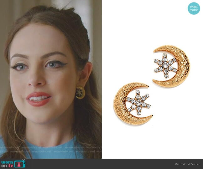Jennifer Behr Callisto Earrings worn by Fallon Carrington (Elizabeth Gillies) on Dynasty