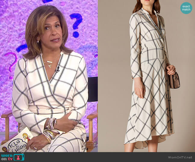 Karen Millen Check Shirt Midi Dress worn by Hoda Kotb on Today