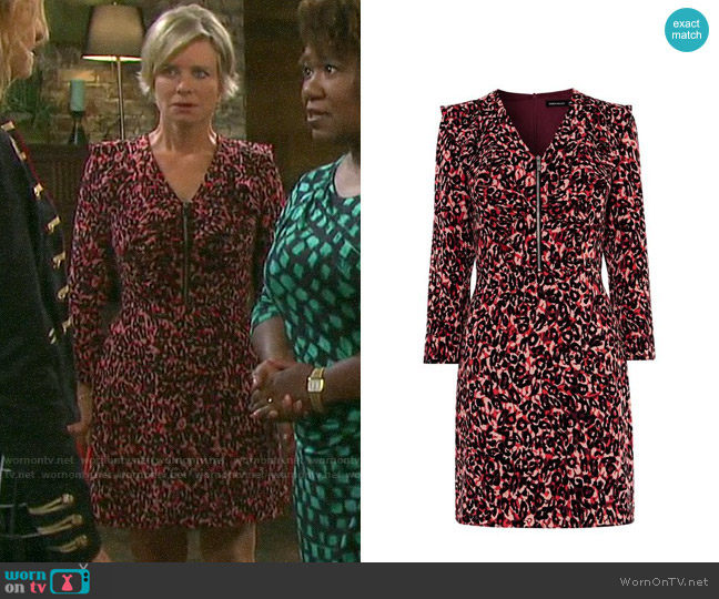 Karen Millen Leopard Print Mini Dress worn by Kayla Brady (Mary Beth Evans) on Days of our Lives