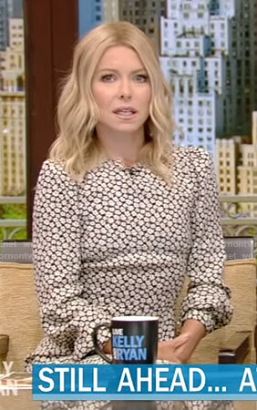 Kelly’s black floral dress on Live with Kelly and Ryan