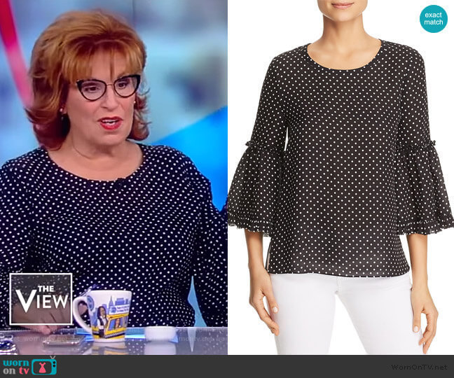 Kobi Halperin Kalea Polka-Dot Bell-Sleeve Blouse worn by Joy Behar on The View