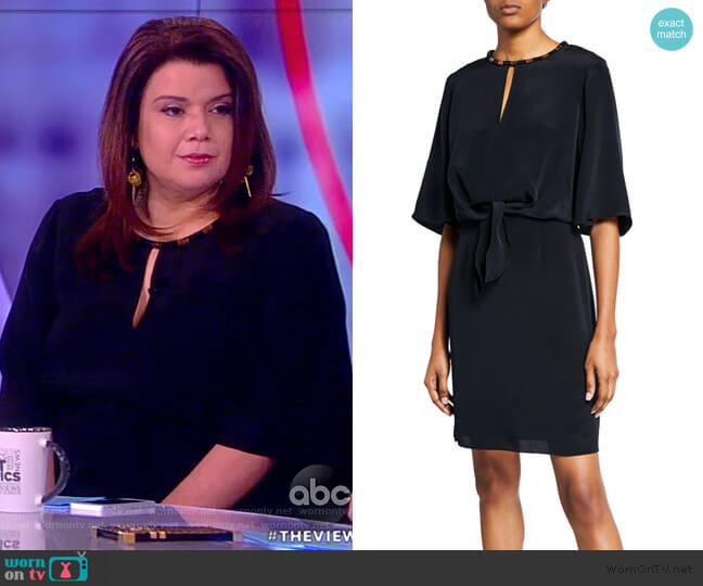 Kobi Halperin Mallory Elbow-Sleeve Silk Dress worn by Ana Navarro on The View