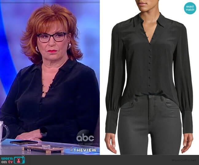 LAgence Naomi Button-Front Silk Blouse worn by Joy Behar on The View