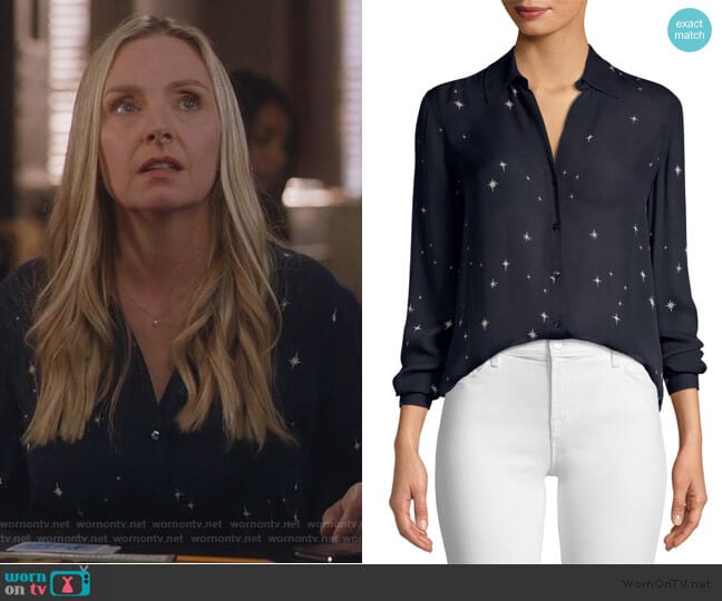 L'Agence Nina Star-Print Blouse worn by Jill Carlan (Hope Davis) on For the People
