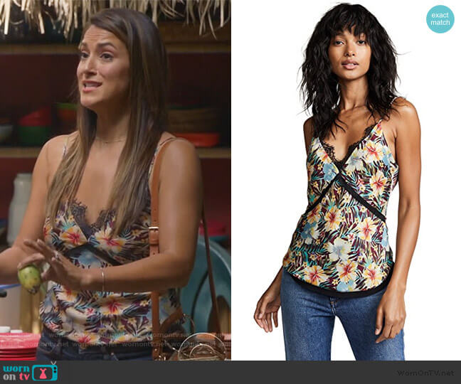 Le Superbe Hibiscus Cami worn by Colleen Brandon-Ortega (Angelique Cabral) on Life in Pieces