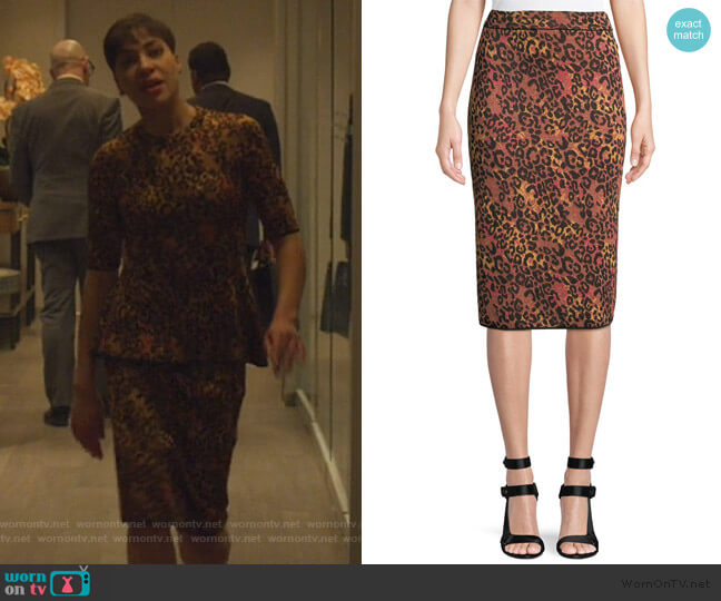 M Missoni Metallic Animal-Print Pencil Skirt worn by Lucca Quinn (Cush Jumbo) on The Good Fight