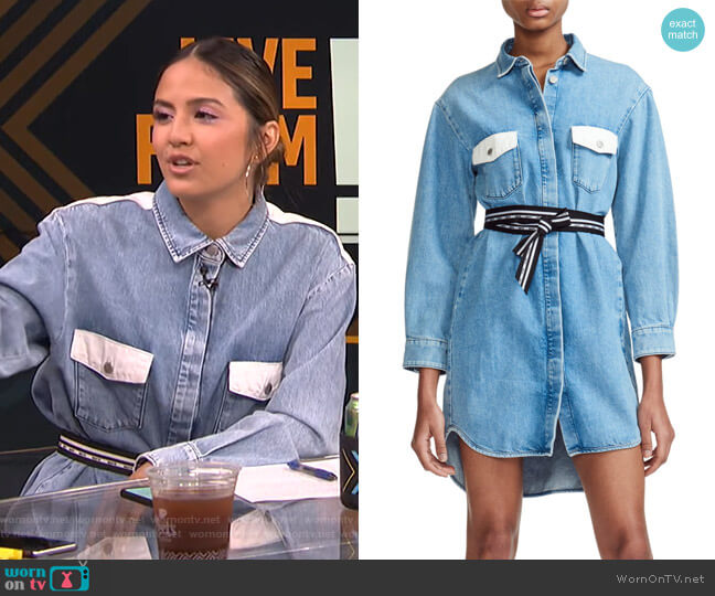Maje Relmi Shirtdress worn by Erin Lim on E! News