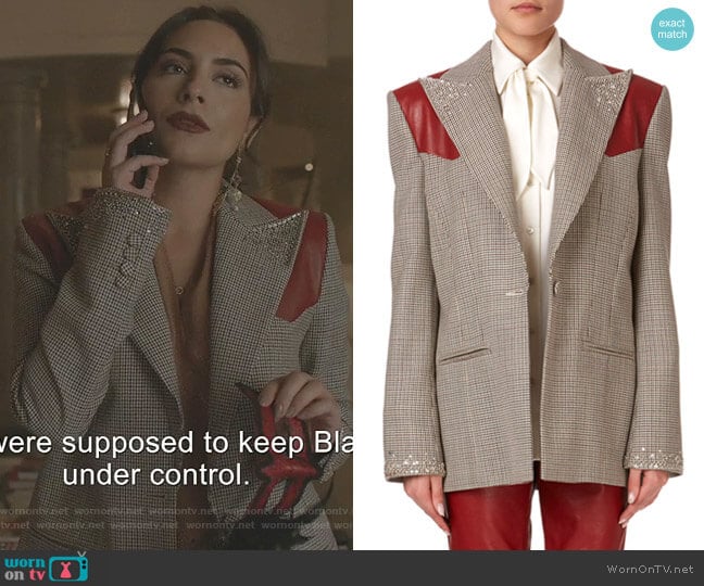 Magda Butrym Arkansas Blazer worn by Cristal Jennings (Daniella Alonso) on Dynasty