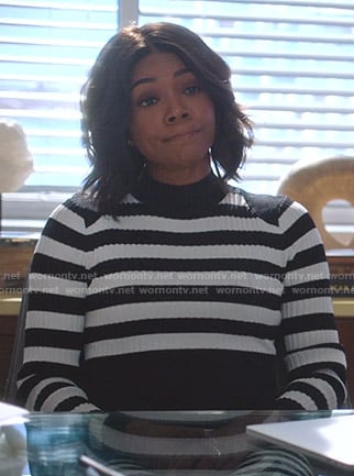 Mary Jane’s black and white striped dress on Being Mary Jane