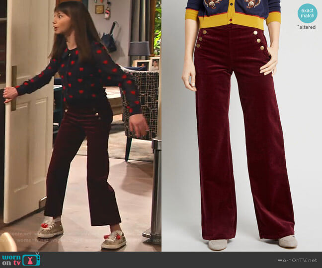 Modcloth The Madison Corduroy Wide Leg Pants worn by Molly (Lauren Lindsey Donzis) on No Good Nick