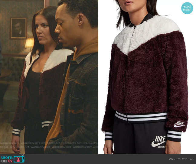 Nike Color-Block Fleece Bomber Jacket worn by Martyna  Marek (Marika Dominczyk) on Whiskey Cavalier