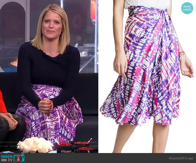 Prabal Gurung Sarong Skirt worn by Sara Haines on Good Morning America