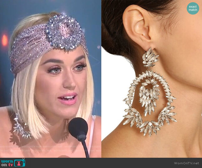 Raisa & Vanessa Crystal Pendant Earrings worn by Katy Perry on American Idol