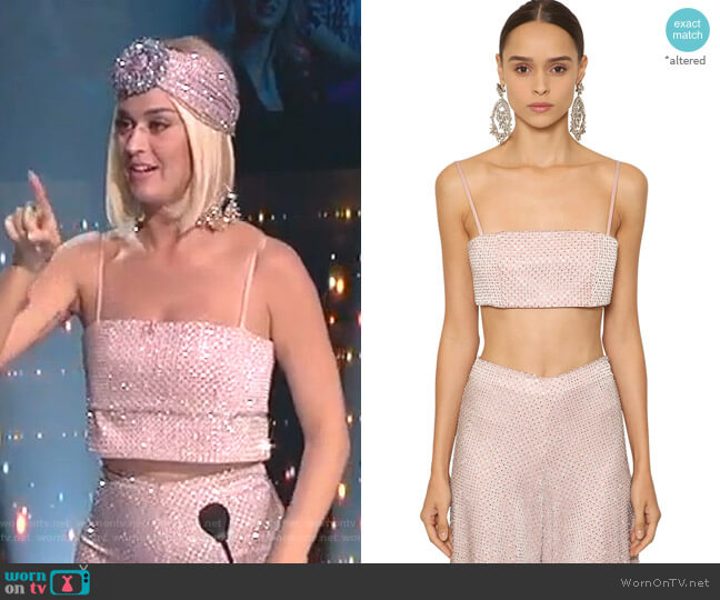 Raisa & Vanessa Shiny Embellished Crop Top worn by Katy Perry on American Idol