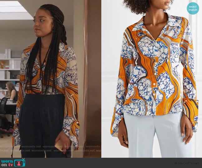 Rosie Assoulin Printed Shirt worn by Kat Edison (Aisha Dee) on The Bold Type