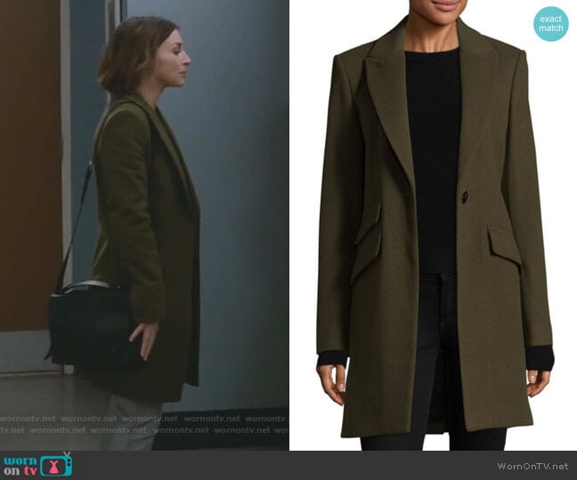 Rag and Bone Duchess Tailored-Fit Coat worn by Amelia Shepherd (Caterina Scorsone) on Greys Anatomy
