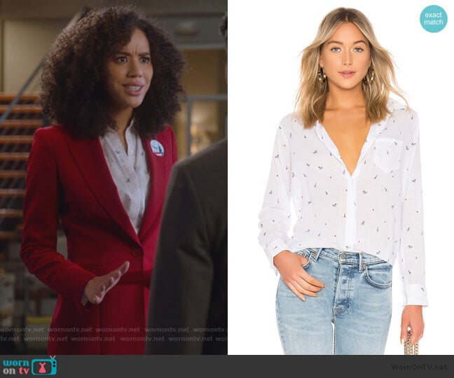 Rails Taylor Button-Down Shirt worn by Allison Adams (Jasmin Savoy Brown) on For the People