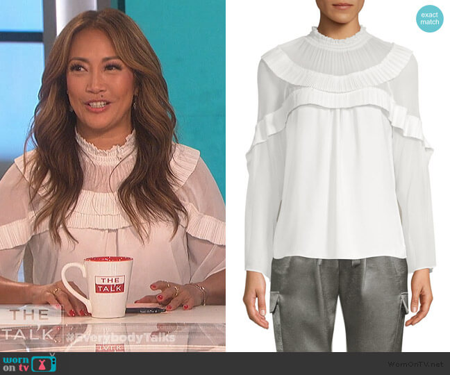 Ramy Brook Blake Top worn by Carrie Inaba on The Talk