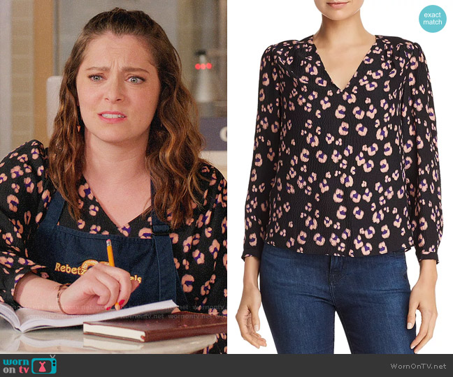 Rebecca Taylor Leopard-Printed Silk Top worn by Rebecca Bunch (Rachel Bloom) on Crazy Ex-Girlfriend