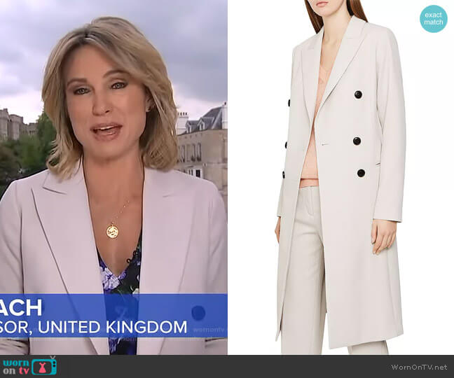 Reiss Honour Heavy Twill Coat worn by Amy Robach on Good Morning America