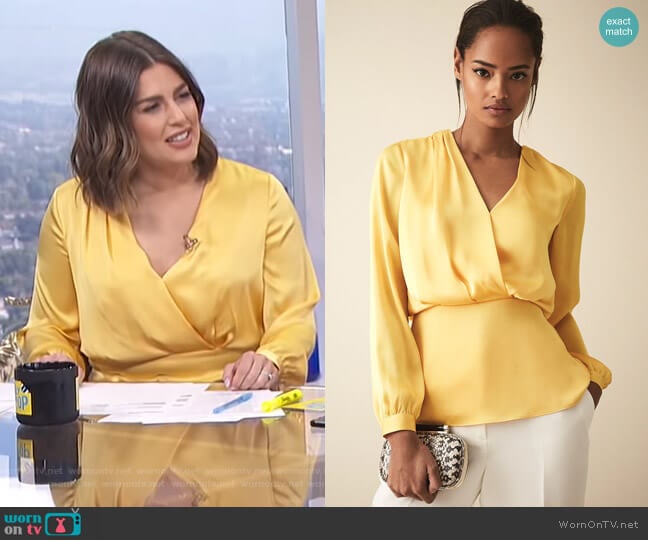 Reiss Miranda Blouse worn by Carissa Loethen Culiner on E! News
