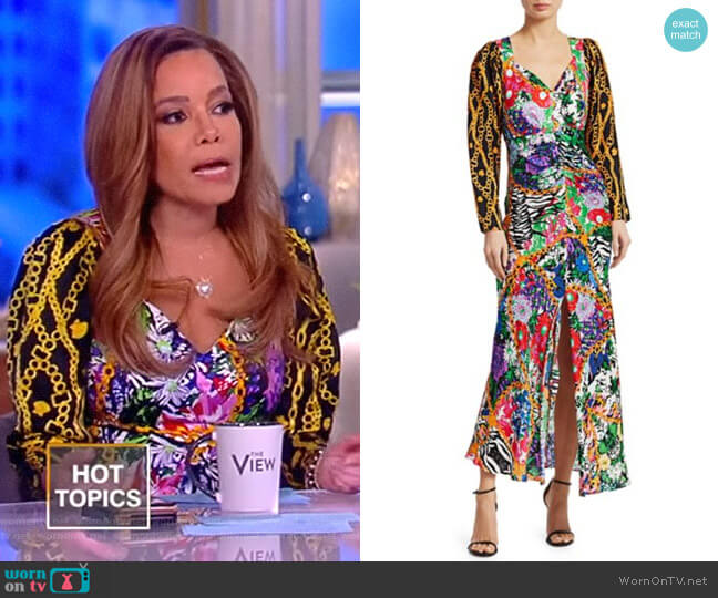 Rixo Madonna Mixed Print Dress worn by Sunny Hostin on The View