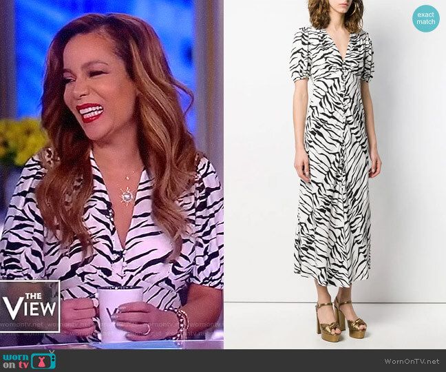 Rixo Tonya tiger print dress worn by Sunny Hostin on The View
