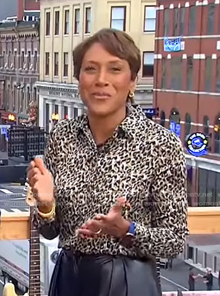 Robin’s leopard print blouse on Good Morning America