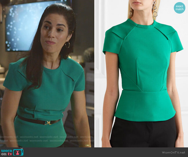 Roland Mouret Cymatia Top worn by Susan Sampson (Ana Ortiz) on Whiskey Cavalier