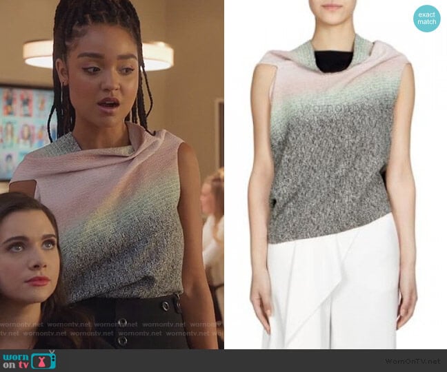 Roland Mouret Sleeveless Ombre Top worn by Kat Edison (Aisha Dee) on The Bold Type