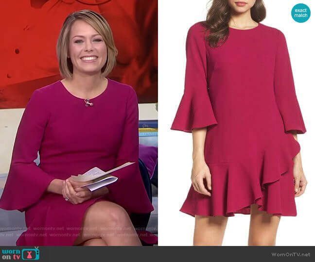 Eliza J Ruffled Bell-Sleeve A-Line Dress worn by Dylan Dreyer on Today