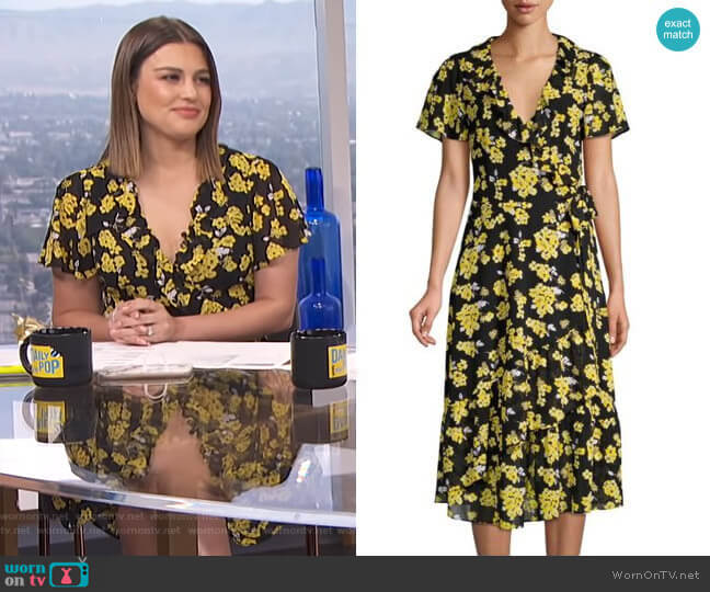MICHAEL Michael Kors Ruffled Floral Midi Wrap Dress worn by Carissa Loethen Culiner on E! News