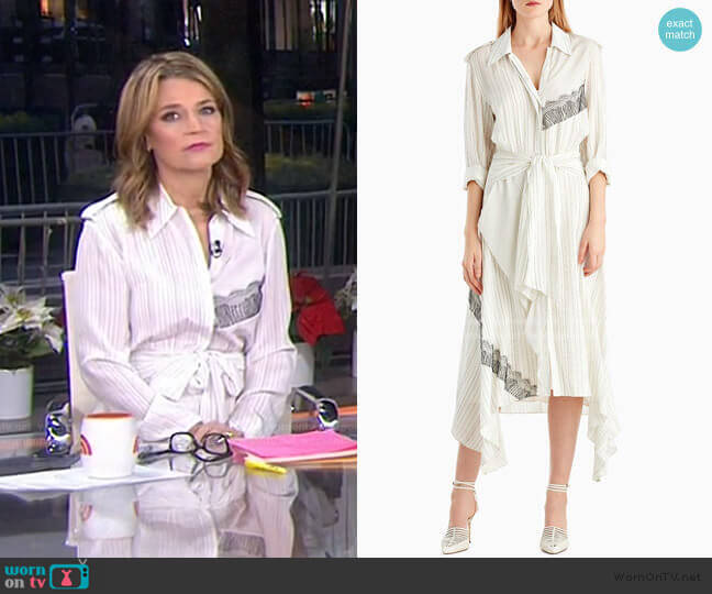 Jason Wu Silk Collared Long Sleeve Dress worn by Savannah Guthrie on Today