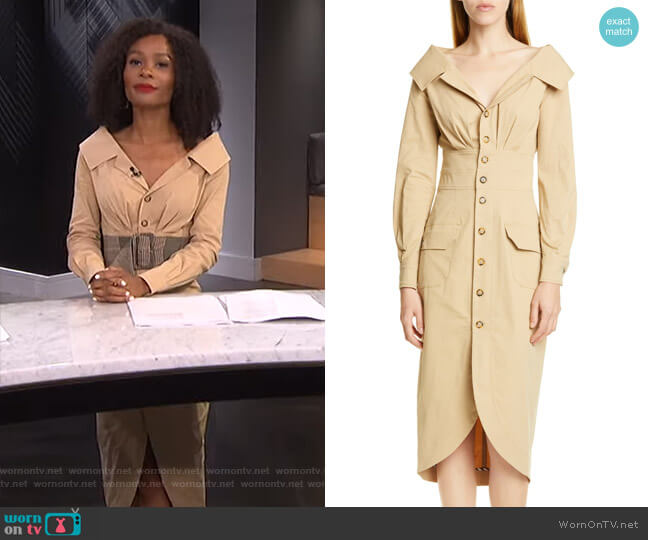 Staud Jack Shirtdress worn by Zuri Hall on E! News